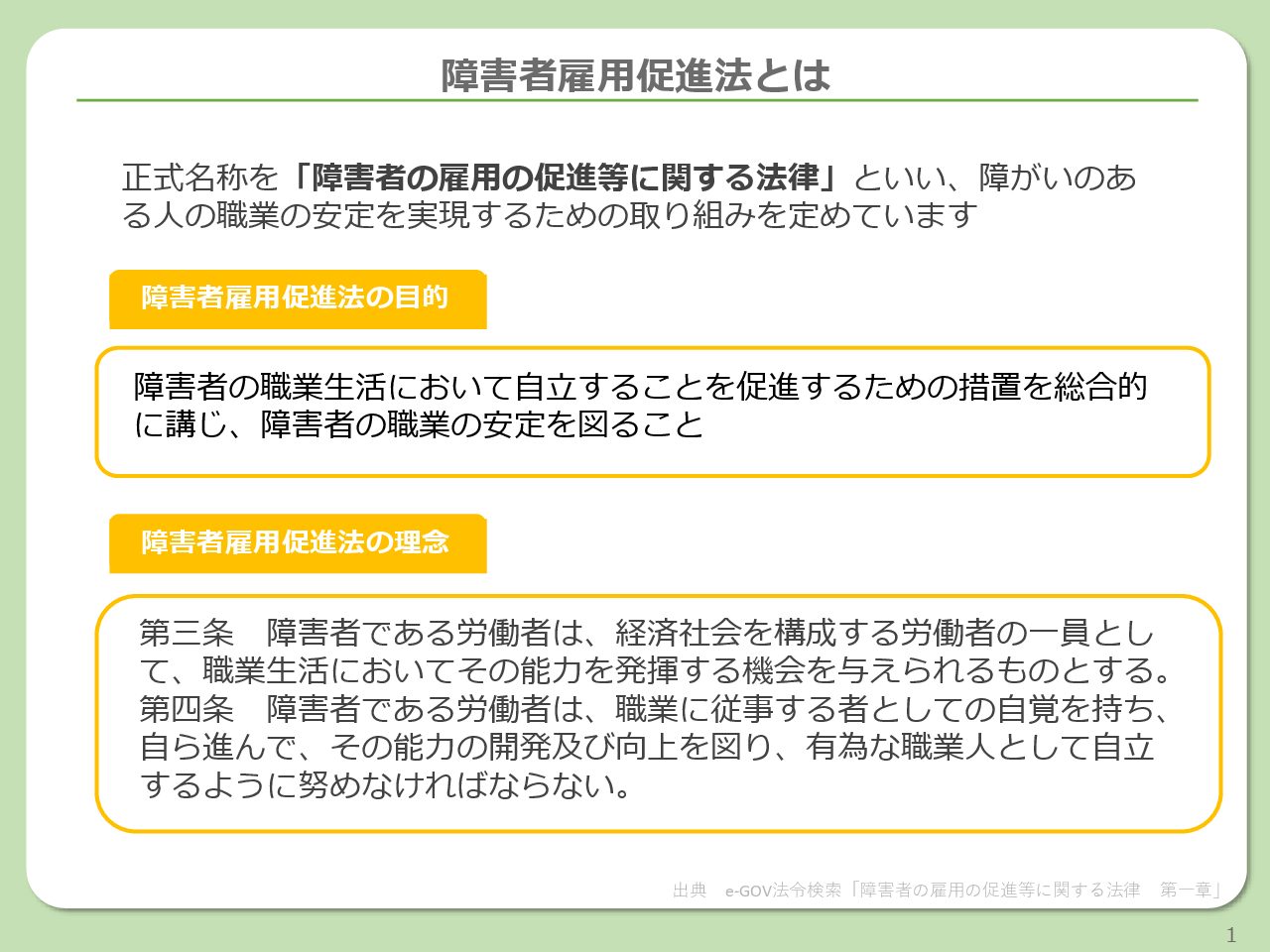 障がい者雇用関連法案大全